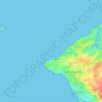 Mapa topográfico Piriac-sur-Mer, altitude, relevo