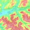 Mapa topográfico Estissac, altitude, relevo