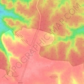 Mapa topográfico Rajgad, altitude, relevo