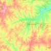 Mapa topográfico Johnson County, altitude, relevo