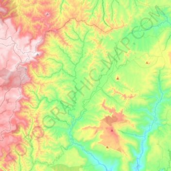 Mapa topográfico Rio do Campo, altitude, relevo