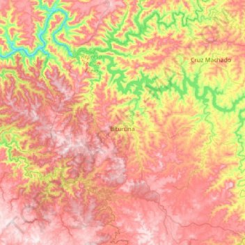 Mapa topográfico Bituruna, altitude, relevo
