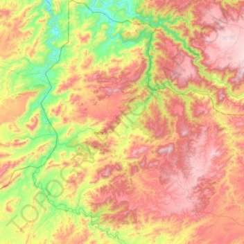 Mapa topográfico Sebt Aït Rahou, altitude, relevo