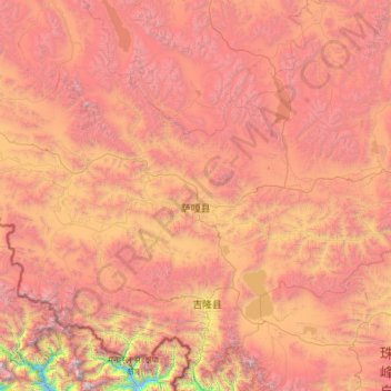 Mapa topográfico Saga, altitude, relevo