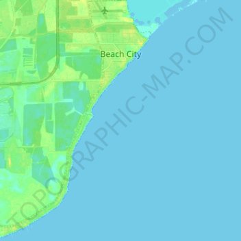 Mapa topográfico Beach City, altitude, relevo