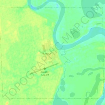 Mapa topográfico Nuiqsut, altitude, relevo