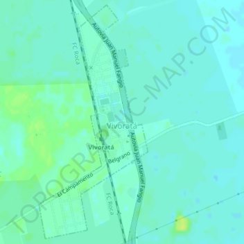 Mapa topográfico Vivoratá, altitude, relevo
