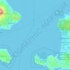 Mapa topográfico Lombok Strait, altitude, relevo