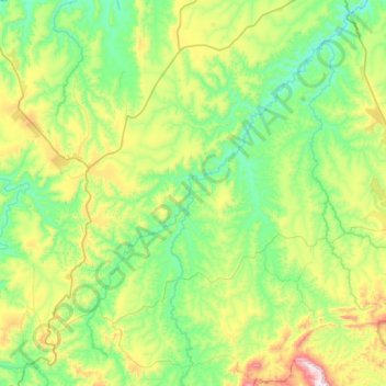 Mapa topográfico Senador Modestino Gonçalves, altitude, relevo