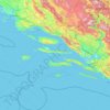 Mapa topográfico Gespanschaft Split-Dalmatien, altitude, relevo