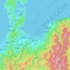 Mapa topográfico Toyama Prefecture, altitude, relevo