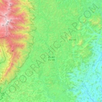 Mapa topográfico Ibitirama, altitude, relevo