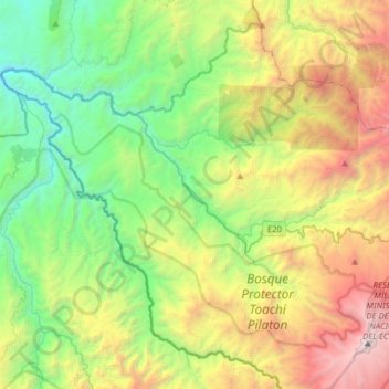 Mapa topográfico Manuel Cornejo Astorga (Tandapi), altitude, relevo
