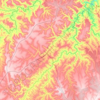 Mapa topográfico Carbonita, altitude, relevo
