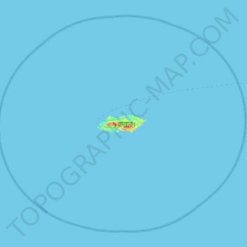 Mapa topográfico Yonaguni, altitude, relevo