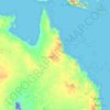 Mapa topográfico Queensland, altitude, relevo
