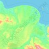 Mapa topográfico Нижнеколымский улус, altitude, relevo