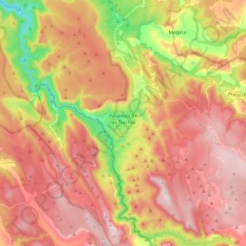 Mapa topográfico Peralejos de las Truchas, altitude, relevo
