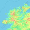 Mapa topográfico County Donegal, altitude, relevo