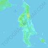 Mapa topográfico Staniel Cay, altitude, relevo