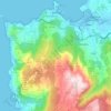 Mapa topográfico Baiona, altitude, relevo