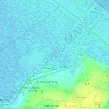 Mapa topográfico 44640, altitude, relevo