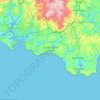 Mapa topográfico South Devon National Landscape, altitude, relevo