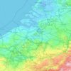 Mapa topográfico Flandres, altitude, relevo