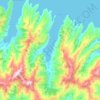 Mapa topográfico Pigeon Bay, altitude, relevo