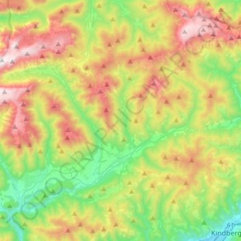 Mapa topográfico Turnau, altitude, relevo