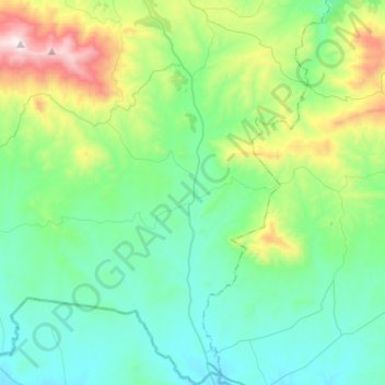Mapa topográfico Dirah, altitude, relevo
