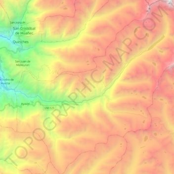 Mapa topográfico Ayaviri, altitude, relevo