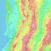 Mapa topográfico Río Cauca, altitude, relevo