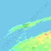 Mapa topográfico Long Island, altitude, relevo
