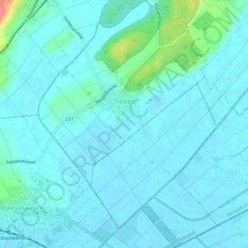 Mapa topográfico Treiten, altitude, relevo