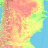 Mapa topográfico Chubut, altitude, relevo