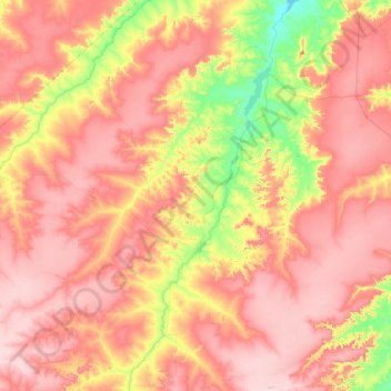 Mapa topográfico Pavussu, altitude, relevo