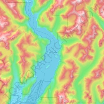 Mapa topográfico Pitt Lake, altitude, relevo