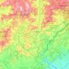 Mapa topográfico Rabun County, altitude, relevo