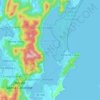 Mapa topográfico Lagoa da Conceição, altitude, relevo