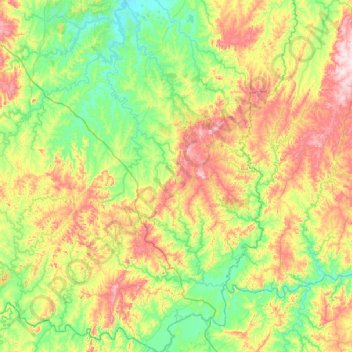 Mapa topográfico Santana da Boa Vista, altitude, relevo