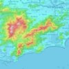 Mapa topográfico Floresta da Tijuca, altitude, relevo