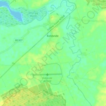 Mapa topográfico Kirkbride, altitude, relevo