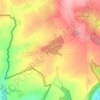 Mapa topográfico Fürweiler, altitude, relevo