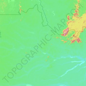 Mapa topográfico São Gabriel da Cachoeira, altitude, relevo