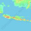 Mapa topográfico Java, altitude, relevo