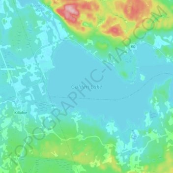 Mapa topográfico Golden Lake, altitude, relevo