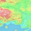 Mapa topográfico Έβρος/Meriç/Марица, altitude, relevo