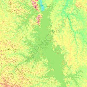 Mapa topográfico Reservatório da Usina Hidrelétrica de Tucuruí, altitude, relevo