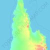 Mapa topográfico Cook Shire, altitude, relevo